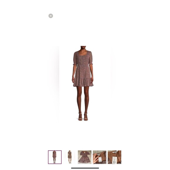 Walter Baker Liza A-Line Dress Verona $228 Size 6 NWOT Square Neck Ruffle Lined - Picture 12 of 13